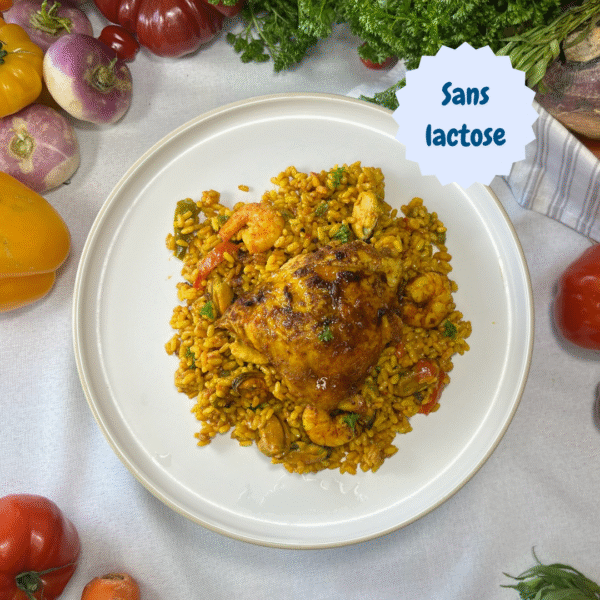 Paella low FODMAP sans gluten adaptée aux ventres sensibles