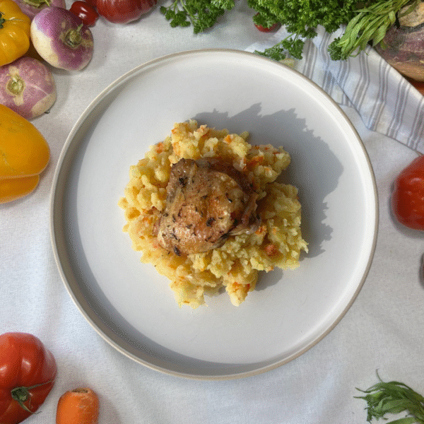 Poulet purée sans gluten et pauvre en FODMAP pour digestion sensible